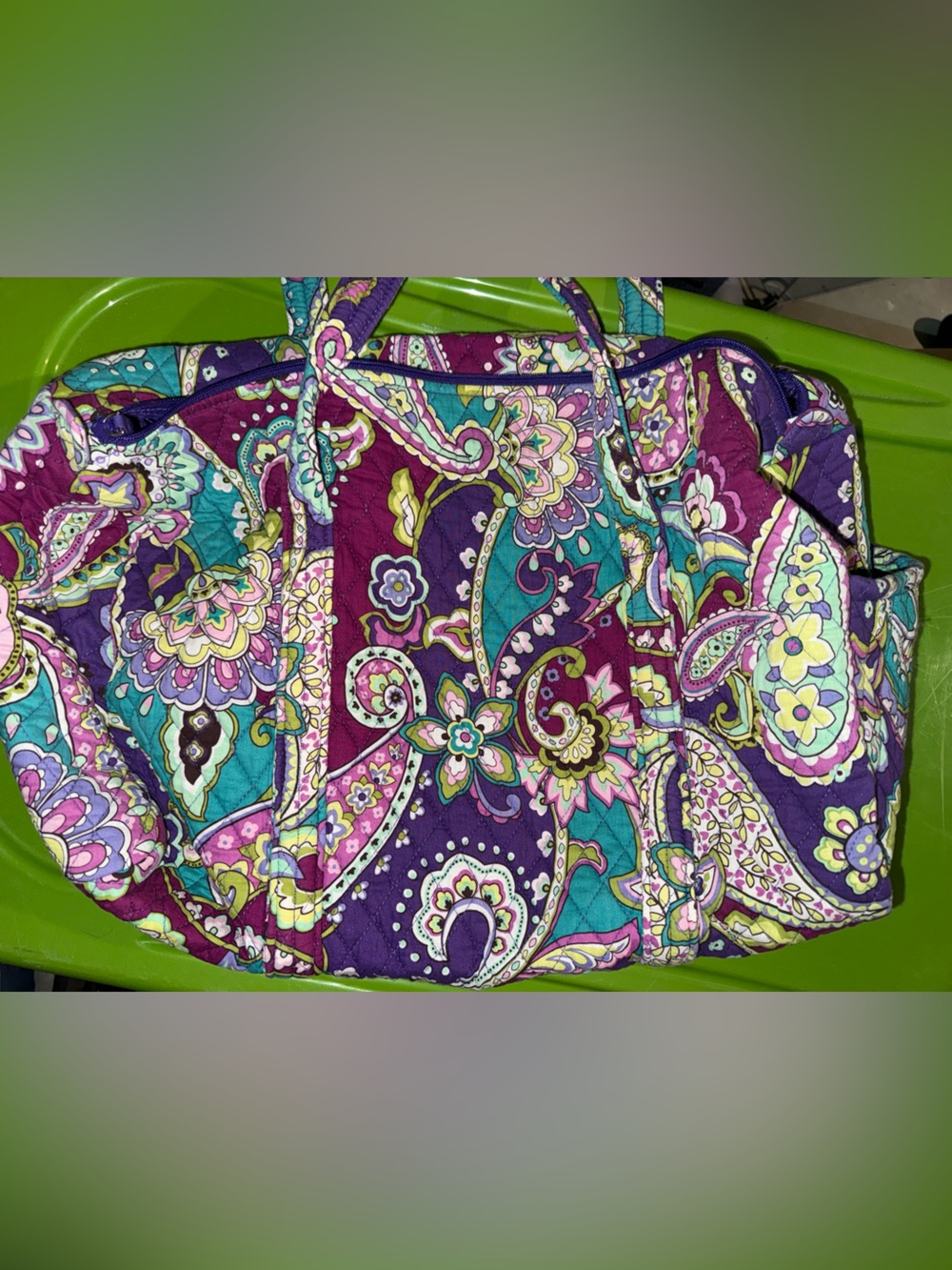 Vera Bradley Quilted Paisley Tote - Purple Multi